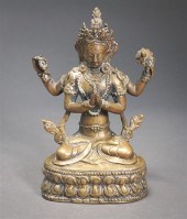 INDIAN BRONZE BODHISATTVA, HEI
