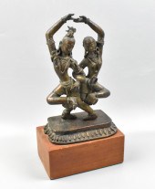INDIAN BRONZE DANCER FIGURE ON
