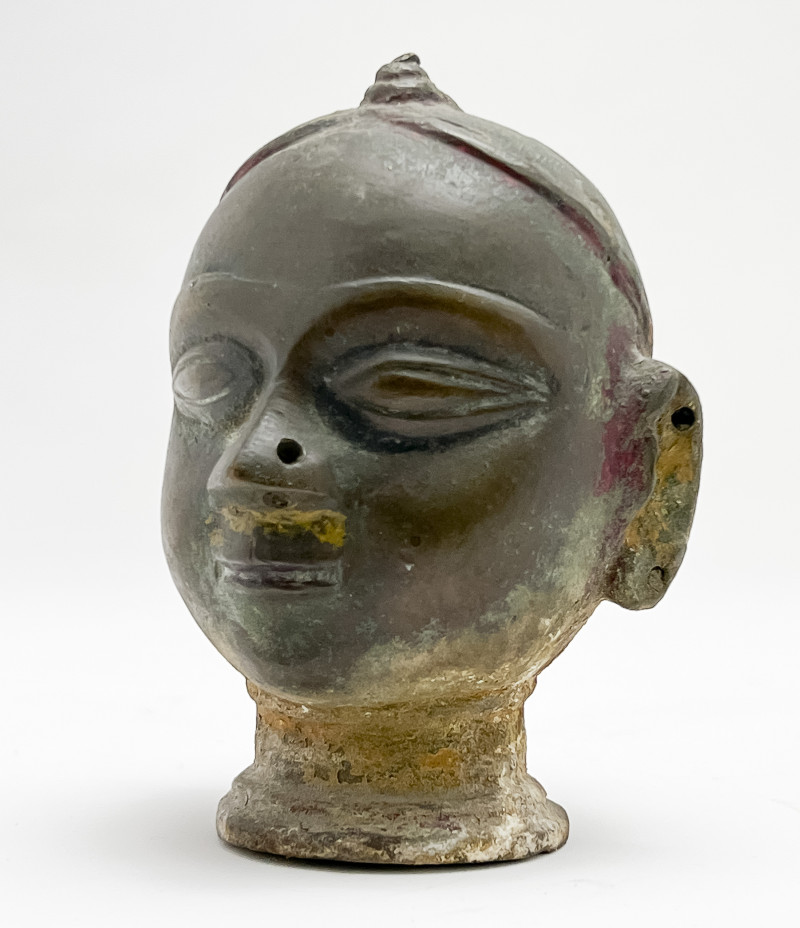 INDIAN BRONZE FEMALE HEAD4 1/4 x