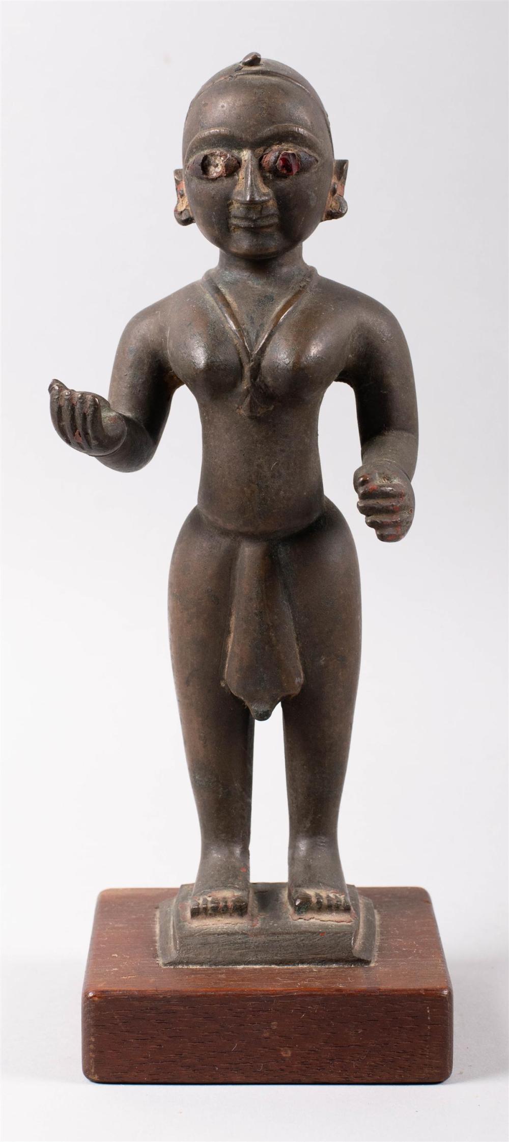 INDIAN BRONZE FIGURE OF A JINA,