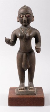 INDIAN BRONZE FIGURE OF A JINA