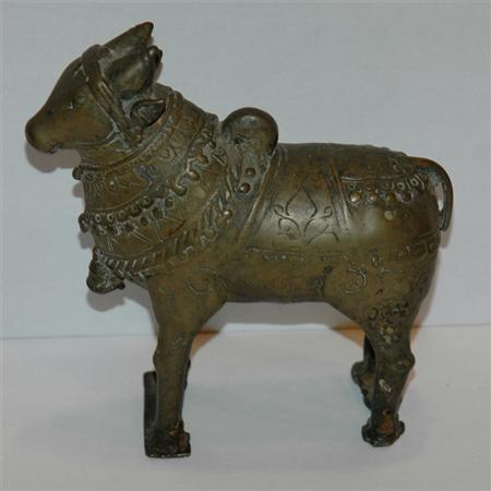 Indian Bronze Figure of a Bull 	 