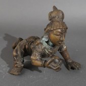 INDIAN BRONZE FIGURE OF CRAWLI