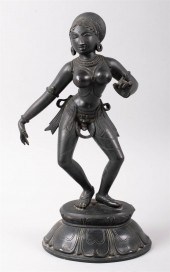 INDIAN BRONZE FIGURE OF DANCIN