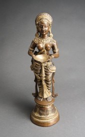 INDIAN BRONZE FIGURE OF LAKSHM