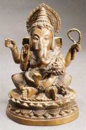 INDIAN BRONZE FIGURE OF SEATED