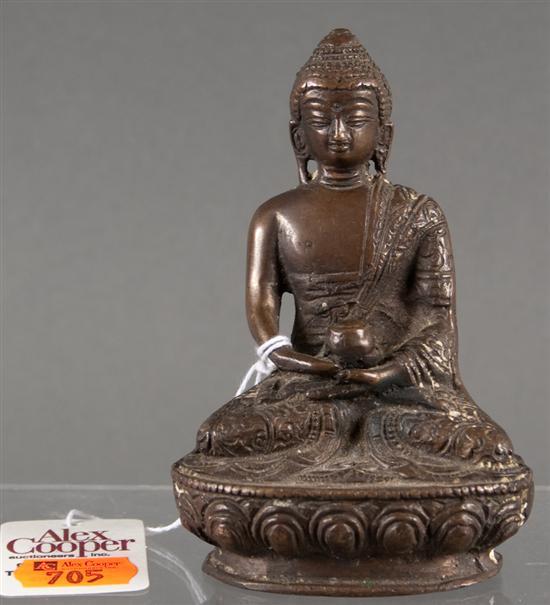 Indian bronze figure of the Buddha,
