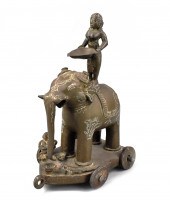INDIAN BRONZE FIGURE OF WOMAN