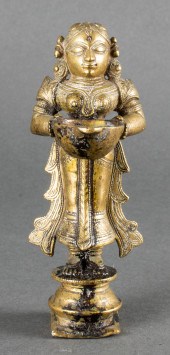 INDIAN BRONZE HINDU LAKSHMI FI