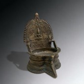 INDIAN BRONZE HINDU OIL LAMP G