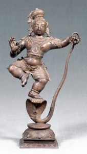 Indian bronze Krishna, Chola s