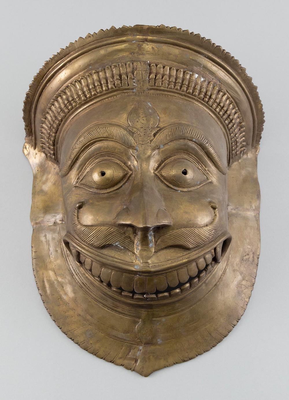 INDIAN BRONZE MASK OF SHIVA 20TH