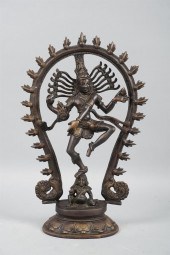 INDIAN BRONZE SHIVA, 20TH CENT