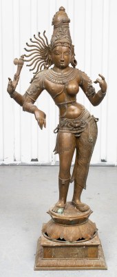 INDIAN BRONZE STATUE OF ARDHAN