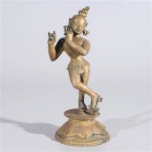 Indian bronze statue of Krishn