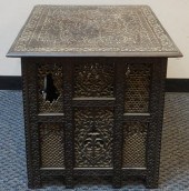 INDIAN CARVED HARDWOOD FOLDING