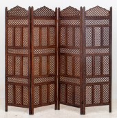 INDIAN CARVED HARDWOOD FOUR-PA