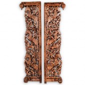 INDIAN CARVED RELIEF WOODEN PA