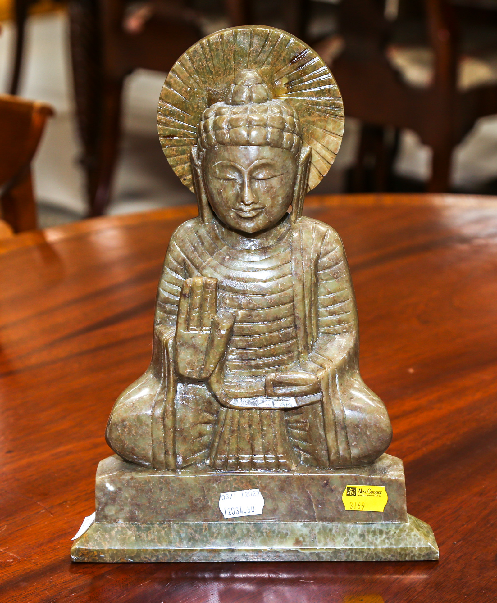 INDIAN CARVED SOAPSTONE BUDDHA