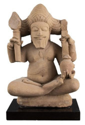 INDIAN CARVED STONE ASCETIC FI