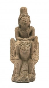 INDIAN CARVED STONE STATUE OF