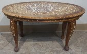 INDIAN CARVED TEAK INLAID SIDE