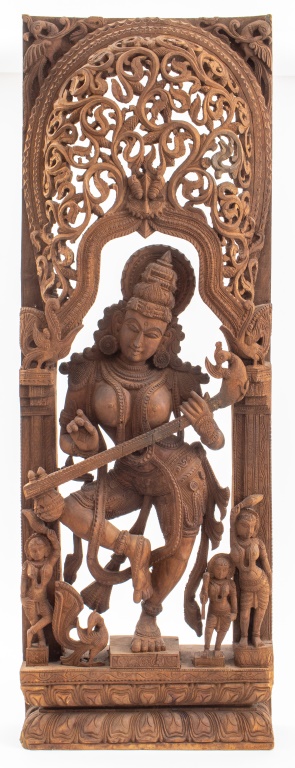INDIAN CARVED WOOD GODDESS