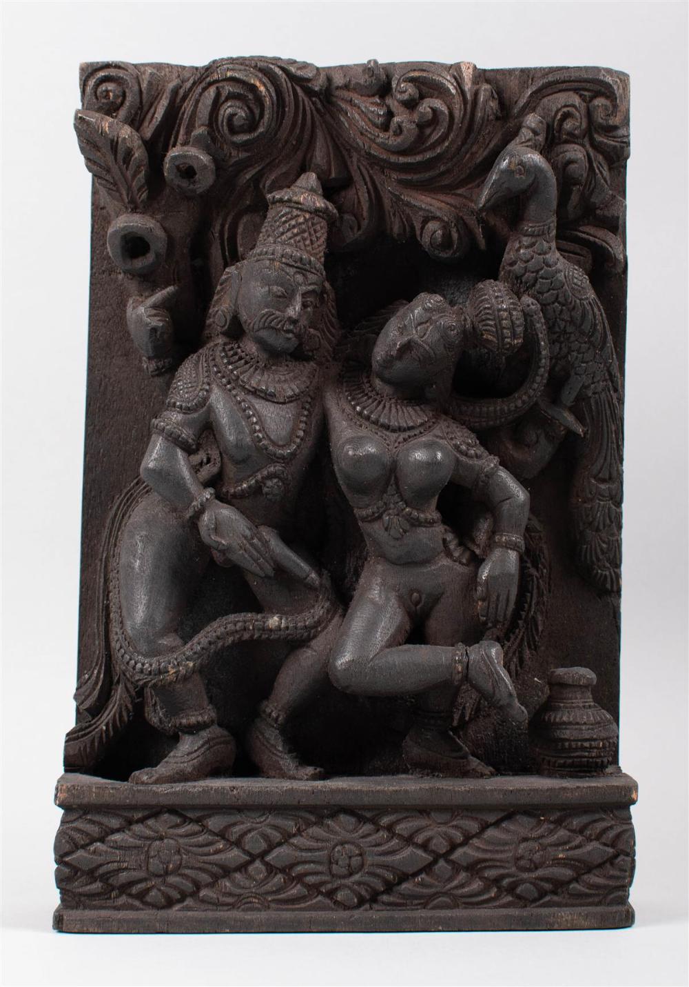 INDIAN CARVED WOOD PANEL