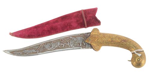 INDIAN DAGGER HAVING GOLD INLAID