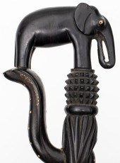 INDIAN EBONY AND BONE INLAID W