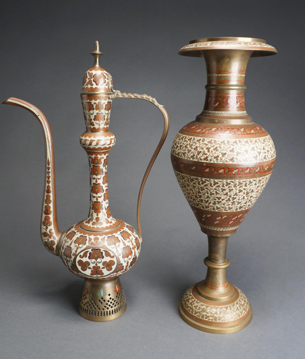 INDIAN ENAMEL DECORATED BRASS
