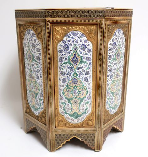 INDIAN ENAMEL & GILT METAL