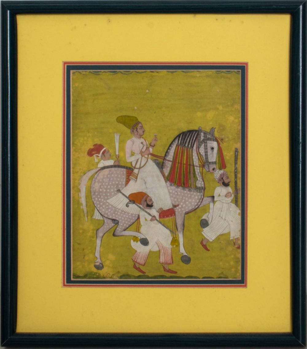 INDIAN EQUESTRIAN PAINTING OF