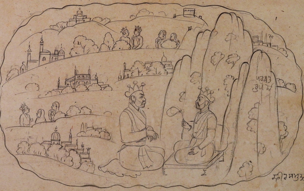 INDIAN FIGURAL INK DRAWING