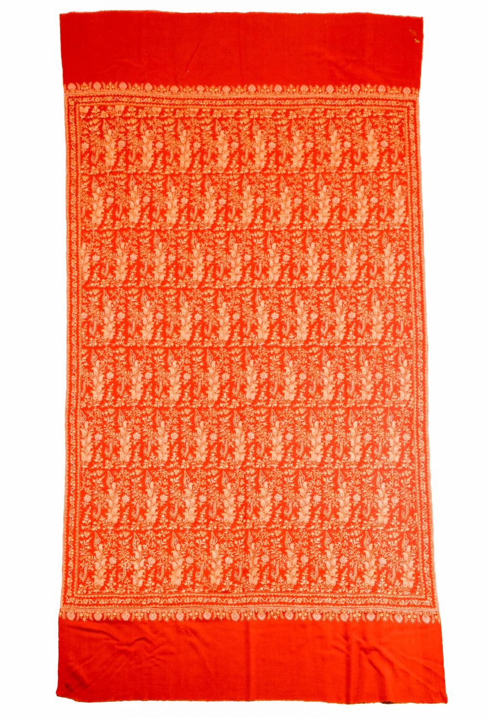 INDIAN FINELY EMBROIDERED RED &