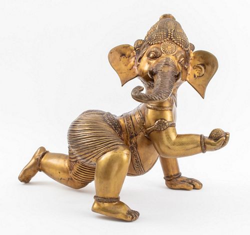 INDIAN GILT BRONZE BABY GANESHA