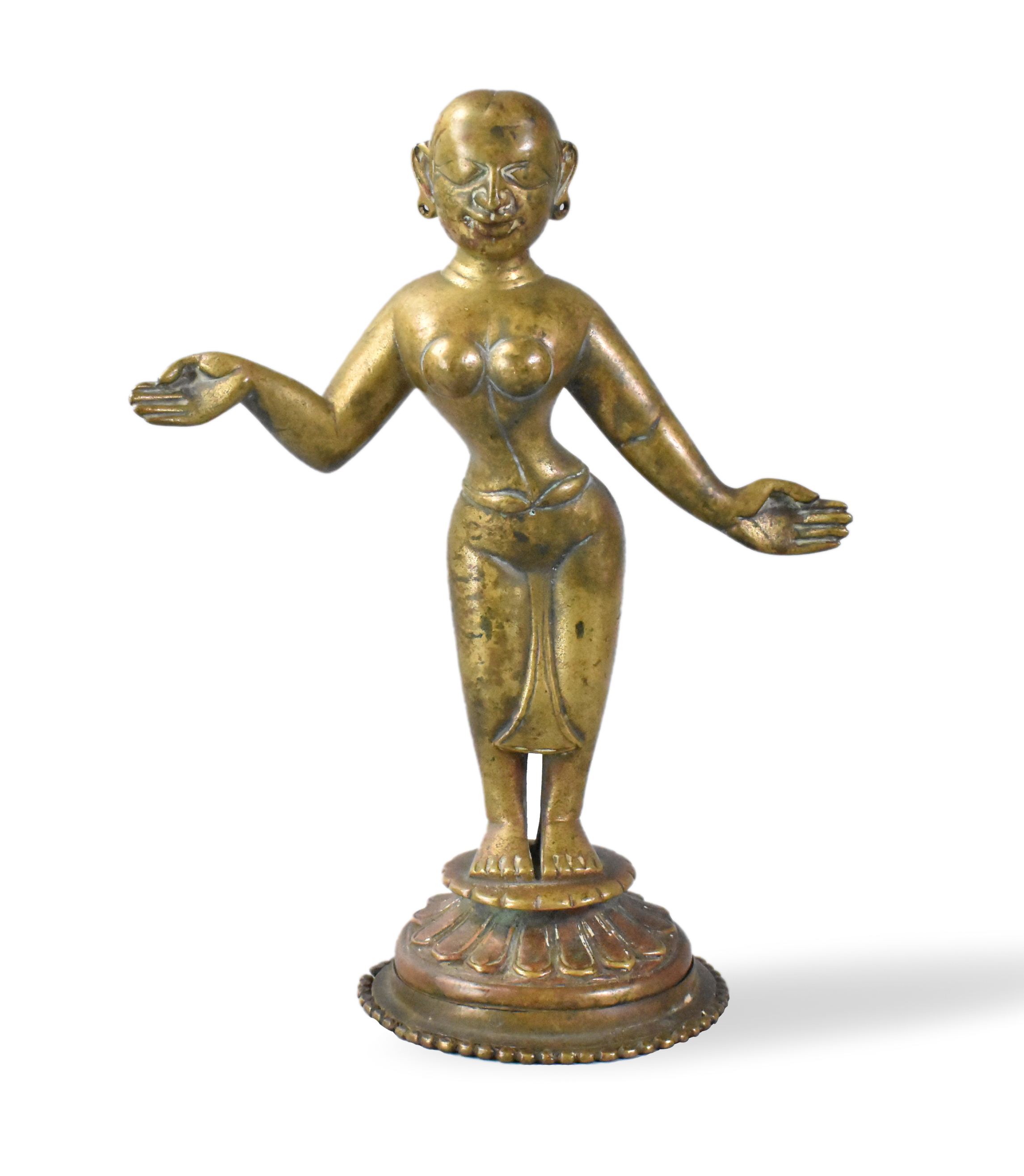 INDIAN GILT BRONZE FIGURE,17TH C.