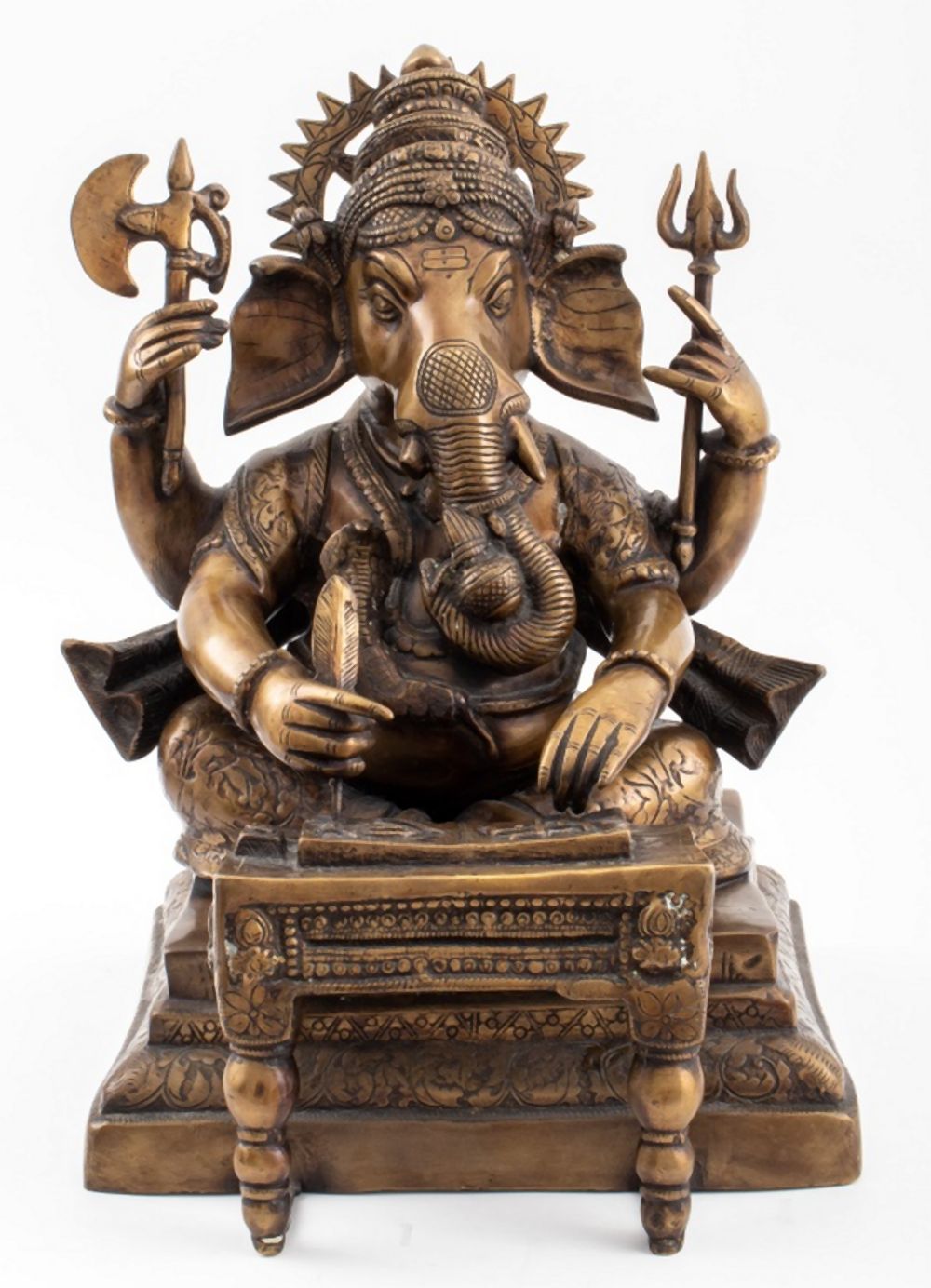INDIAN GILT BRONZE GANESHA