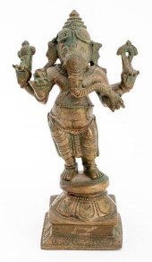 INDIAN GILT BRONZE LORD GANESH