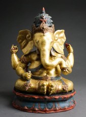 INDIAN GILT CAST METAL FIGURE