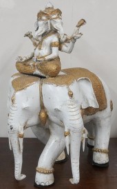 INDIAN GILT CERAMIC FIGURE OF