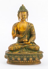 INDIAN GILT METAL BUDDHA STATU