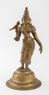 INDIAN GILT METAL GODDESS MEEN