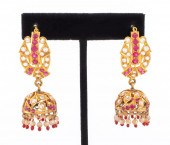 INDIAN GOLD RUBY SAPPHIRE PEAR