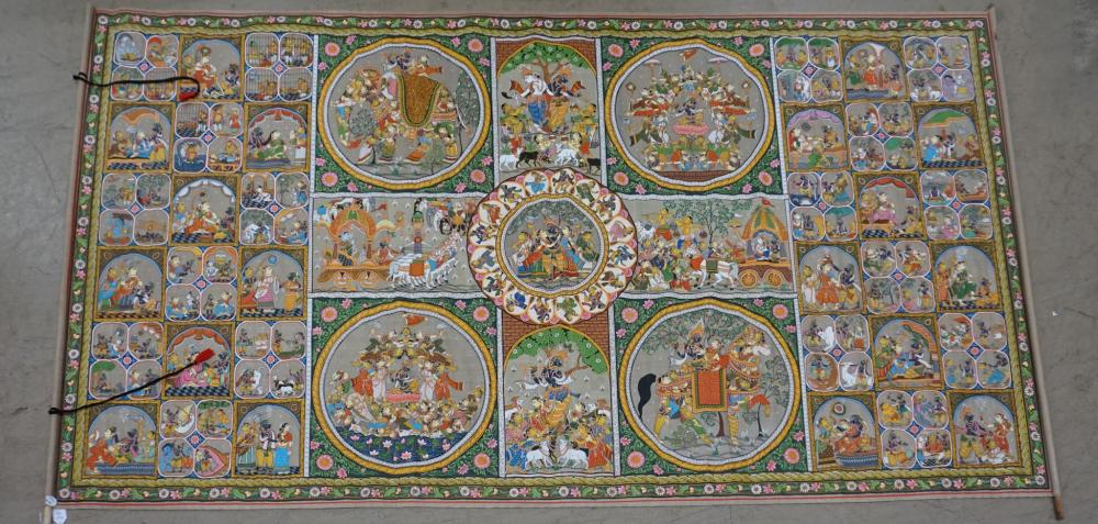 INDIAN HAND SCROLL DEPICTING