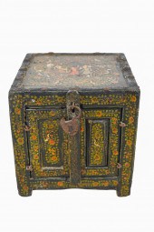 INDIAN IRON-MOUNTED PAINTED BO