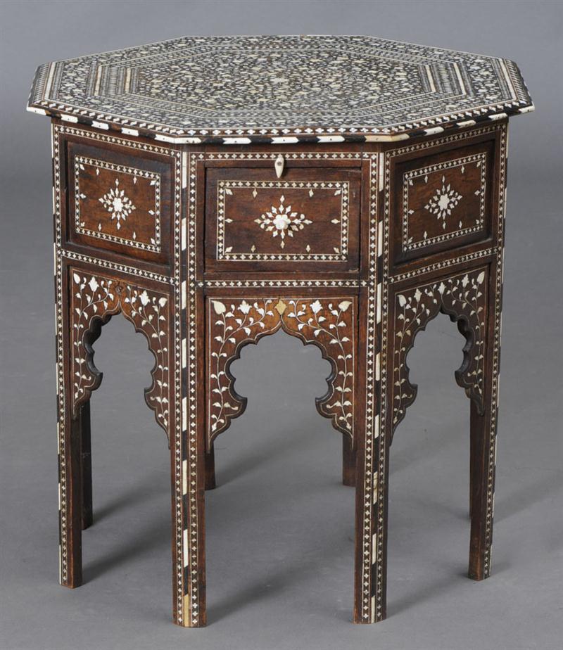 INDIAN IVORY-INLAID HARDWOOD
