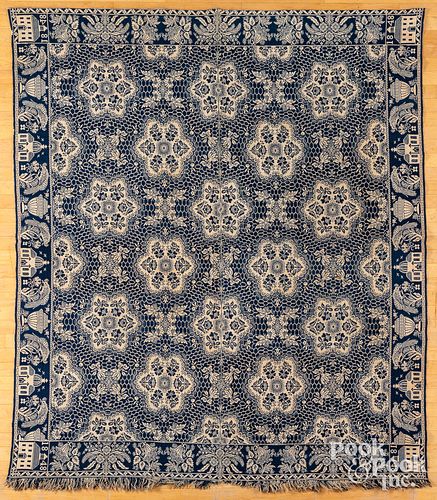 INDIAN JACQUARD COVERLET, DATED