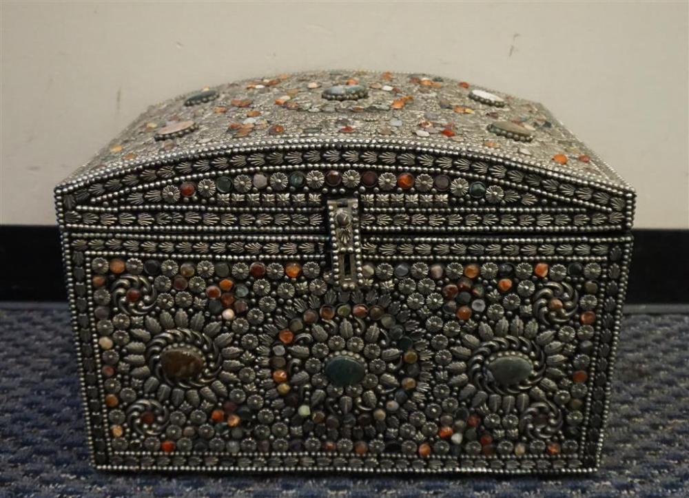 INDIAN JEWELED AND TIN MOUNTED
