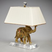 INDIAN JEWELED ELEPHANT LAMP,